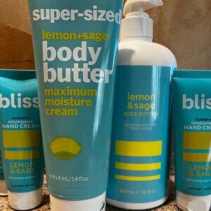 BLISS Lemon & Sage Jumbo Body Butter + Supersize Body Butter , Hand Cremes!
